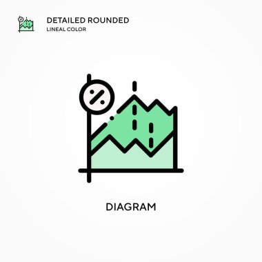 Diyagram vektör simgesi. Modern vektör illüstrasyon kavramları. Düzenlemesi ve kişiselleştirmesi kolay.