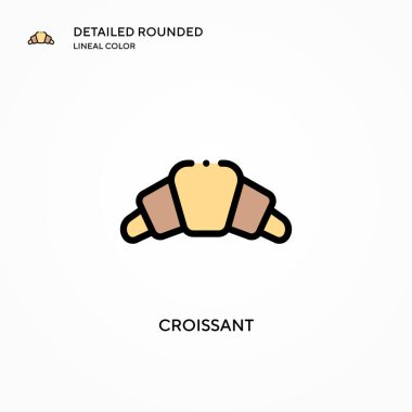 Kruvasan vektör ikonu. Modern vektör illüstrasyon kavramları. Düzenlemesi ve kişiselleştirmesi kolay.