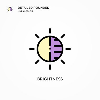 Parlaklık vektör simgesi. Modern vektör illüstrasyon kavramları. Düzenlemesi ve kişiselleştirmesi kolay.