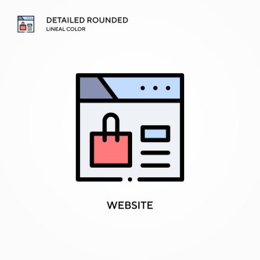 Web sitesi vektör simgesi. Modern vektör illüstrasyon kavramları. Düzenlemesi ve kişiselleştirmesi kolay.