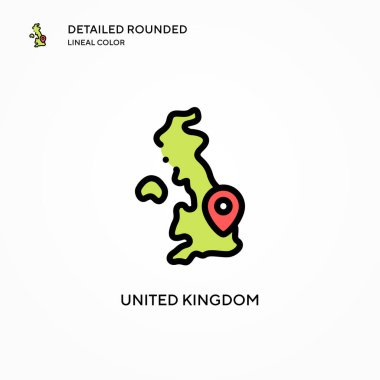 Birleşik Krallık vektör simgesi. Modern vektör illüstrasyon kavramları. Düzenlemesi ve kişiselleştirmesi kolay.