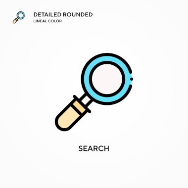 Arama vektör simgesi. Modern vektör illüstrasyon kavramları. Düzenlemesi ve kişiselleştirmesi kolay.