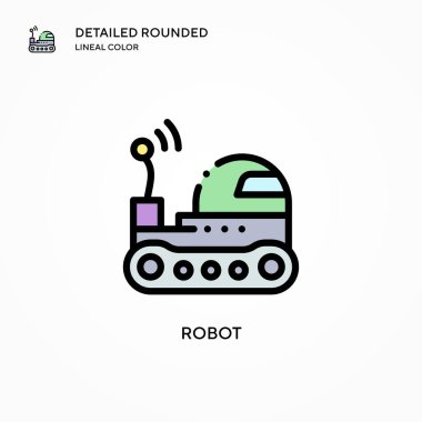 Robot vektör simgesi. Modern vektör illüstrasyon kavramları. Düzenlemesi ve kişiselleştirmesi kolay.