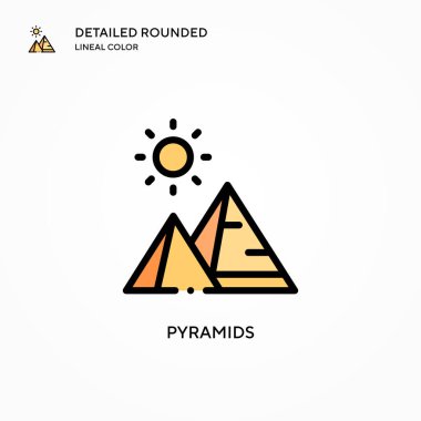 Piramitlerin vektör simgesi. Modern vektör illüstrasyon kavramları. Düzenlemesi ve kişiselleştirmesi kolay.