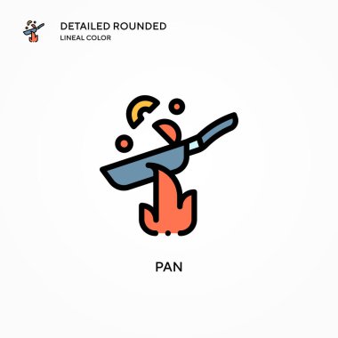 Pan vektör simgesi. Modern vektör illüstrasyon kavramları. Düzenlemesi ve kişiselleştirmesi kolay.