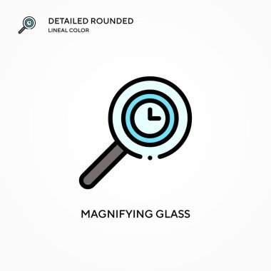 Büyütme cam vektör simgesi. Modern vektör illüstrasyon kavramları. Düzenlemesi ve kişiselleştirmesi kolay.