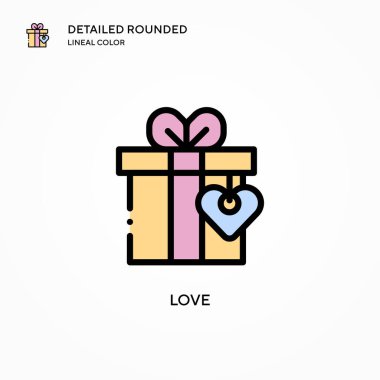 Aşk vektör simgesi. Modern vektör illüstrasyon kavramları. Düzenlemesi ve kişiselleştirmesi kolay.