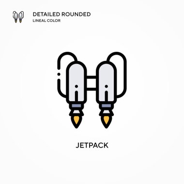 Jetpack vektör simgesi. Modern vektör illüstrasyon kavramları. Düzenlemesi ve kişiselleştirmesi kolay.