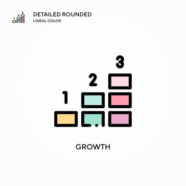 Büyüme vektör simgesi. Modern vektör illüstrasyon kavramları. Düzenlemesi ve kişiselleştirmesi kolay.