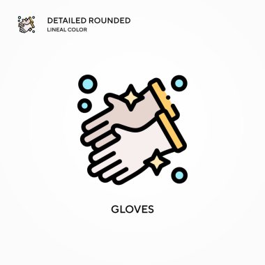 Eldiven vektör simgesi. Modern vektör illüstrasyon kavramları. Düzenlemesi ve kişiselleştirmesi kolay.
