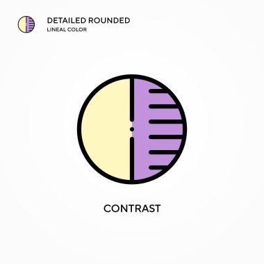 Kontrast vektör simgesi. Modern vektör illüstrasyon kavramları. Düzenlemesi ve kişiselleştirmesi kolay.