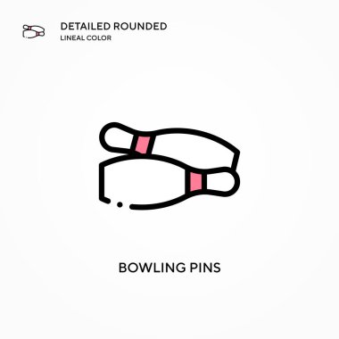 Bowling lobutları vektör simgesi. Modern vektör illüstrasyon kavramları. Düzenlemesi ve kişiselleştirmesi kolay.