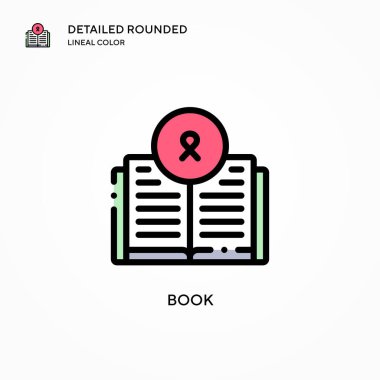 Kitap vektör simgesi. Modern vektör illüstrasyon kavramları. Düzenlemesi ve kişiselleştirmesi kolay.