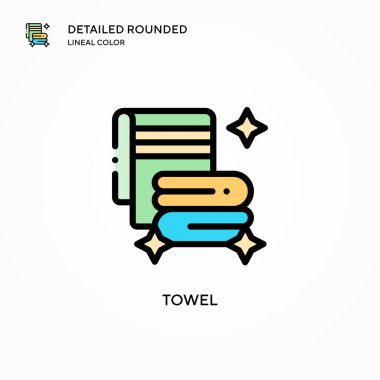 Havlu vektör simgesi. Modern vektör illüstrasyon kavramları. Düzenlemesi ve kişiselleştirmesi kolay.