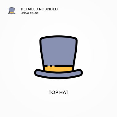 Silindir şapka vektör simgesi. Modern vektör illüstrasyon kavramları. Düzenlemesi ve kişiselleştirmesi kolay.