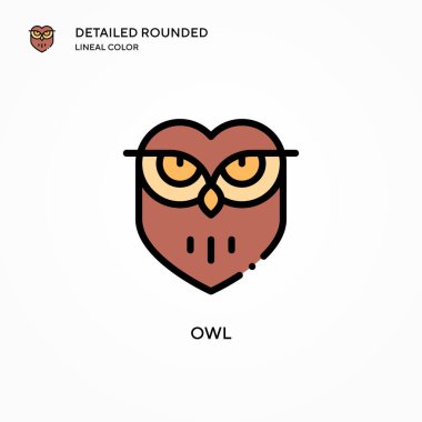 Baykuş vektör simgesi. Modern vektör illüstrasyon kavramları. Düzenlemesi ve kişiselleştirmesi kolay.