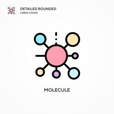 Molekül vektör simgesi. Modern vektör illüstrasyon kavramları. Düzenlemesi ve kişiselleştirmesi kolay.
