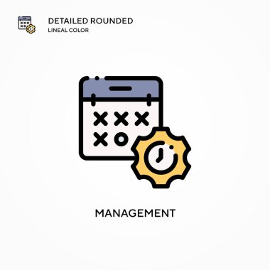 Yönetim vektör simgesi. Modern vektör illüstrasyon kavramları. Düzenlemesi ve kişiselleştirmesi kolay.