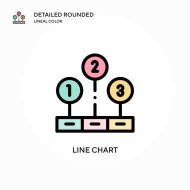 Çizgi çizelgesi vektör simgesi. Modern vektör illüstrasyon kavramları. Düzenlemesi ve kişiselleştirmesi kolay.