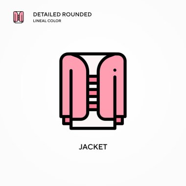 Ceket vektör simgesi. Modern vektör illüstrasyon kavramları. Düzenlemesi ve kişiselleştirmesi kolay.