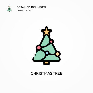 Noel ağacı ikonu. Modern vektör illüstrasyon kavramları. Düzenlemesi ve kişiselleştirmesi kolay.