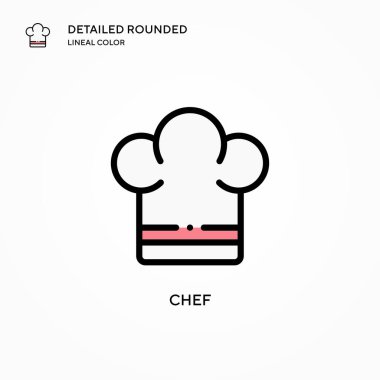 Şef vektör simgesi. Modern vektör illüstrasyon kavramları. Düzenlemesi ve kişiselleştirmesi kolay.