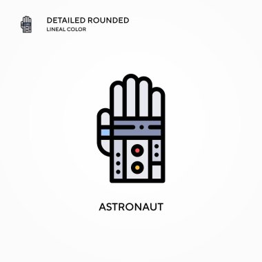 Astronot vektör simgesi. Modern vektör illüstrasyon kavramları. Düzenlemesi ve kişiselleştirmesi kolay.