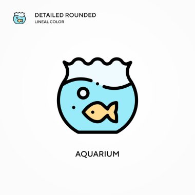 Akvaryum vektör ikonu. Modern vektör illüstrasyon kavramları. Düzenlemesi ve kişiselleştirmesi kolay.