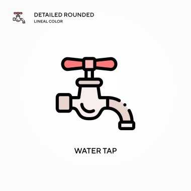 Su musluğu vektör simgesi. Modern vektör illüstrasyon kavramları. Düzenlemesi ve kişiselleştirmesi kolay.