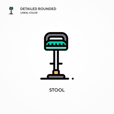 Tabure vektör simgesi. Modern vektör illüstrasyon kavramları. Düzenlemesi ve kişiselleştirmesi kolay.