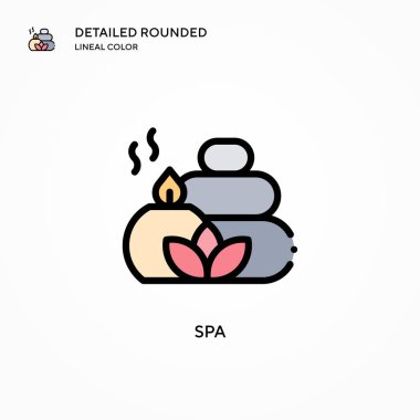 Spa vektör simgesi. Modern vektör illüstrasyon kavramları. Düzenlemesi ve kişiselleştirmesi kolay.
