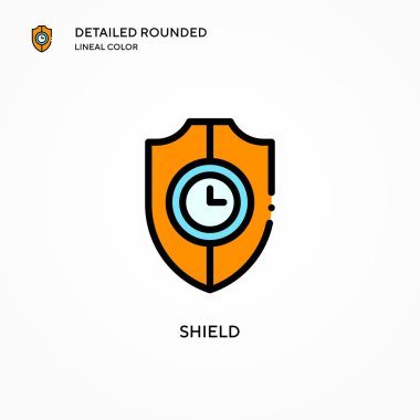 Kalkan vektör simgesi. Modern vektör illüstrasyon kavramları. Düzenlemesi ve kişiselleştirmesi kolay.