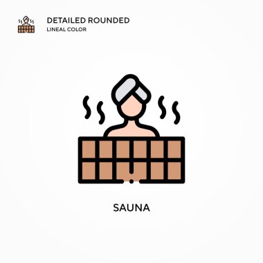 Sauna vektör simgesi. Modern vektör illüstrasyon kavramları. Düzenlemesi ve kişiselleştirmesi kolay.