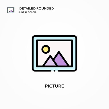 Resim vektör simgesi. Modern vektör illüstrasyon kavramları. Düzenlemesi ve kişiselleştirmesi kolay.