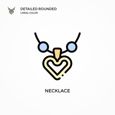 Kolye vektör simgesi. Modern vektör illüstrasyon kavramları. Düzenlemesi ve kişiselleştirmesi kolay.