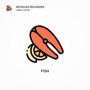 Balık vektör simgesi. Modern vektör illüstrasyon kavramları. Düzenlemesi ve kişiselleştirmesi kolay.