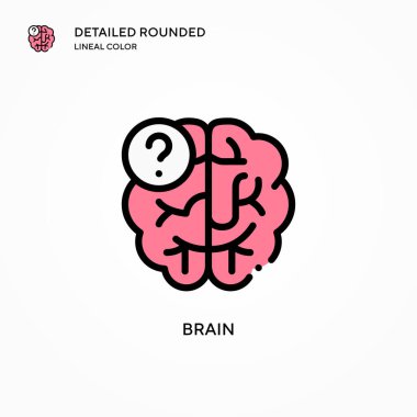 Beyin vektör simgesi. Modern vektör illüstrasyon kavramları. Düzenlemesi ve kişiselleştirmesi kolay.