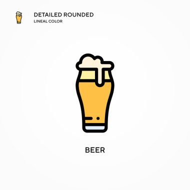 Bira vektör simgesi. Modern vektör illüstrasyon kavramları. Düzenlemesi ve kişiselleştirmesi kolay.