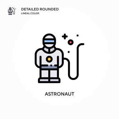 Astronot vektör simgesi. Modern vektör illüstrasyon kavramları. Düzenlemesi ve kişiselleştirmesi kolay.