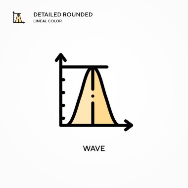 Dalga vektör simgesi. Modern vektör illüstrasyon kavramları. Düzenlemesi ve kişiselleştirmesi kolay.