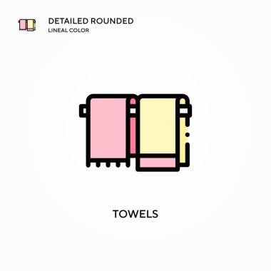 Havlu vektör simgesi. Modern vektör illüstrasyon kavramları. Düzenlemesi ve kişiselleştirmesi kolay.