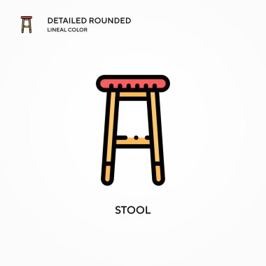 Tabure vektör simgesi. Modern vektör illüstrasyon kavramları. Düzenlemesi ve kişiselleştirmesi kolay.