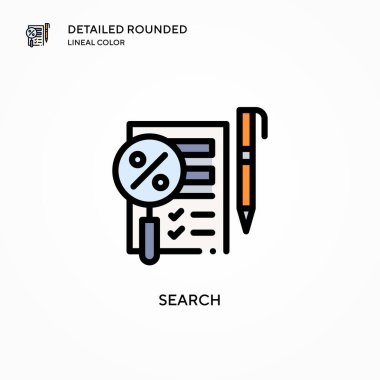 Arama vektör simgesi. Modern vektör illüstrasyon kavramları. Düzenlemesi ve kişiselleştirmesi kolay.