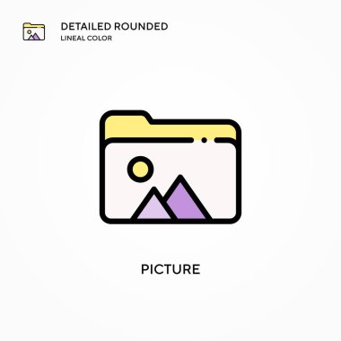 Resim vektör simgesi. Modern vektör illüstrasyon kavramları. Düzenlemesi ve kişiselleştirmesi kolay.