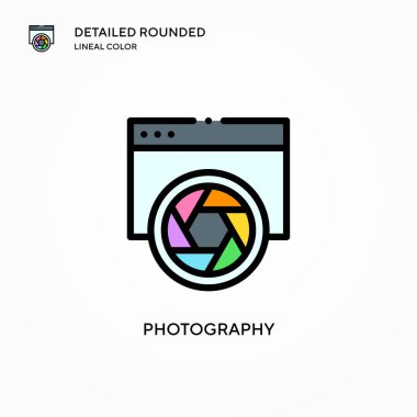 Fotoğraf vektör simgesi. Modern vektör illüstrasyon kavramları. Düzenlemesi ve kişiselleştirmesi kolay.