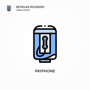 Ankesörlü telefon vektör simgesi. Modern vektör illüstrasyon kavramları. Düzenlemesi ve kişiselleştirmesi kolay.