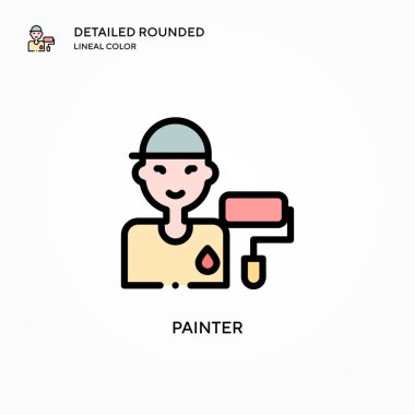 Boyacı vektör simgesi. Modern vektör illüstrasyon kavramları. Düzenlemesi ve kişiselleştirmesi kolay.