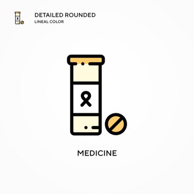 İlaç vektör simgesi. Modern vektör illüstrasyon kavramları. Düzenlemesi ve kişiselleştirmesi kolay.