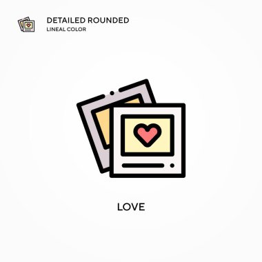 Aşk vektör simgesi. Modern vektör illüstrasyon kavramları. Düzenlemesi ve kişiselleştirmesi kolay.