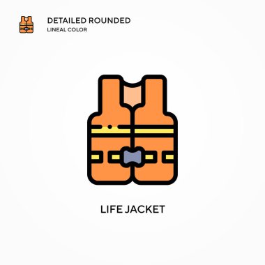 Can yeleği vektör simgesi. Modern vektör illüstrasyon kavramları. Düzenlemesi ve kişiselleştirmesi kolay.